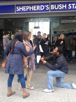Photos: Man gets slapped after proposing to woman in public 