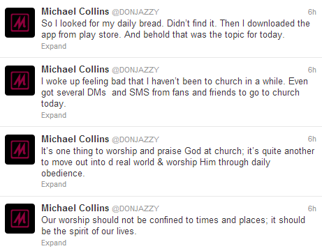 See the tweets about Don Jazzy’s spiritual encounter below..