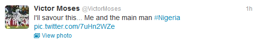 Victor Moses Tweets after AFCON win